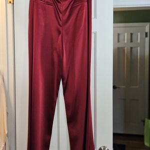 Lafayette 148 New York Burgundy Wide Leg Pants